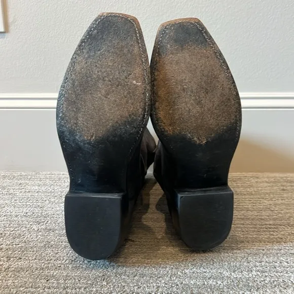 Lucchese Steel Grey N1699 Livingston Suede Cowboy Boots