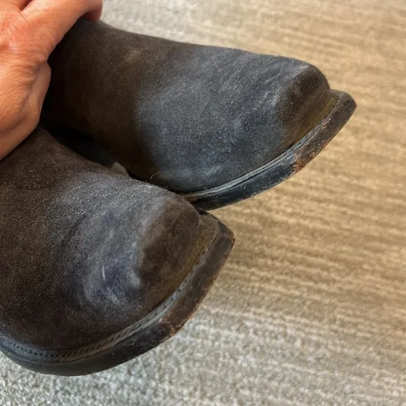 Lucchese Steel Grey N1699 Livingston Suede Cowboy Boots