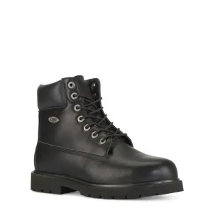 LUGZ Mens Black Collar And Tongue Logo Drifter Steel Toe Boots Shoes 10.5 D
