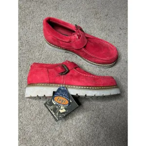 Lugz Men's Moc-Toe Buckle Ankle Boots Red Size 12 Vintage With Tags