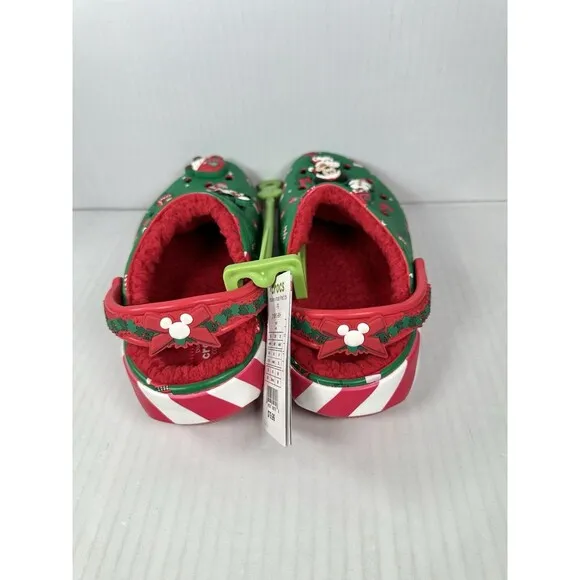 M5/W7 Disney Fleece Lined Mickey Minnie Holiday Christmas Crocs Clogs 2024 NEW