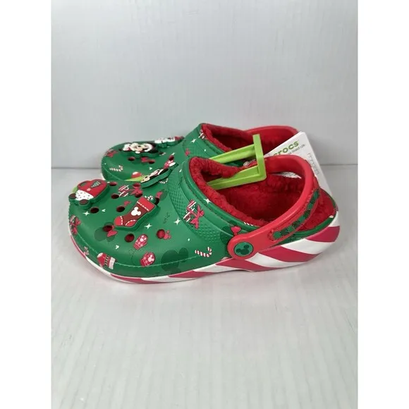 M5/W7 Disney Fleece Lined Mickey Minnie Holiday Christmas Crocs Clogs 2024 NEW