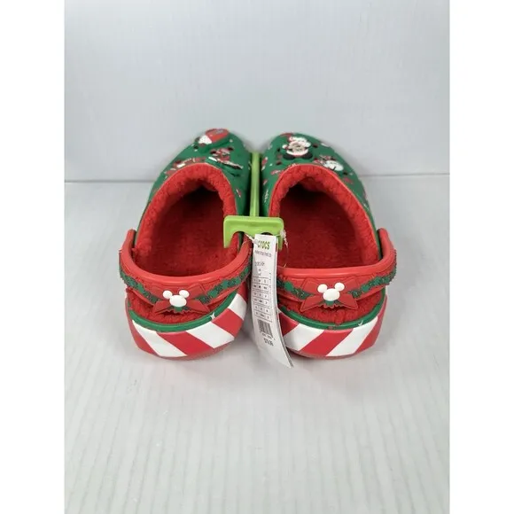 M6/W8 Disney Fleece Lined Mickey Minnie Holiday Christmas Crocs Clogs 2024 NEW