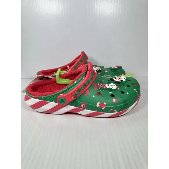 M9/W11 Disney Fleece Lined Mickey Minnie Holiday Christmas Crocs Clogs 2024 NEW