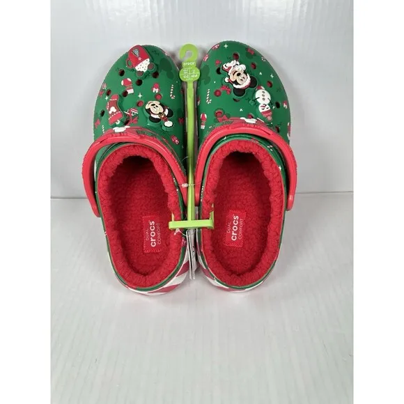 M9/W11 Disney Fleece Lined Mickey Minnie Holiday Christmas Crocs Clogs 2024 NEW