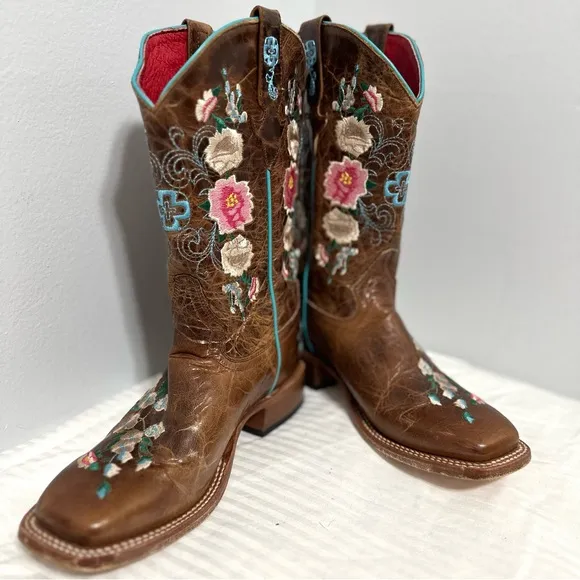MACIE BEAN LITTLE GIRLS' HONEY BUNCH WESTERN BOOTS - SQUARE TOE