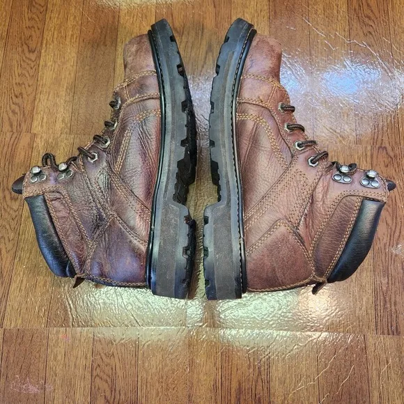 Mack Boots Mens Size 7 Steel Toe Gorman Work Shoes Leather Upper Brown