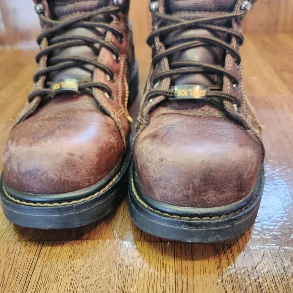 Mack Boots Mens Size 7 Steel Toe Gorman Work Shoes Leather Upper Brown