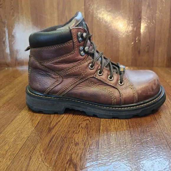 Mack Boots Mens Size 7 Steel Toe Gorman Work Shoes Leather Upper Brown