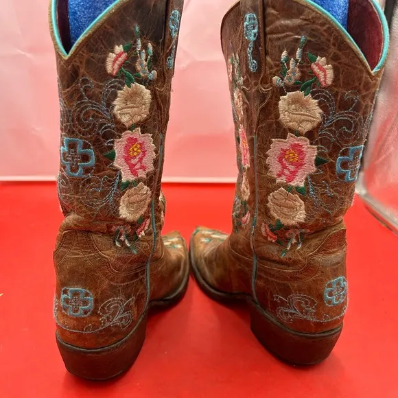Macy Bean, girls floral cowgirl boots
