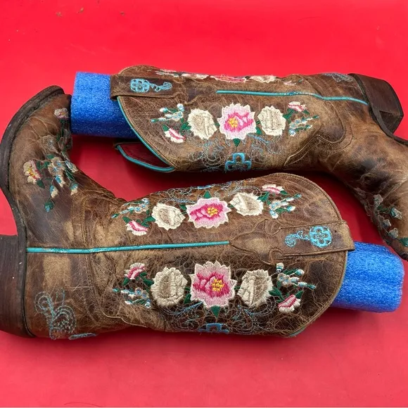 Macy Bean, girls floral cowgirl boots