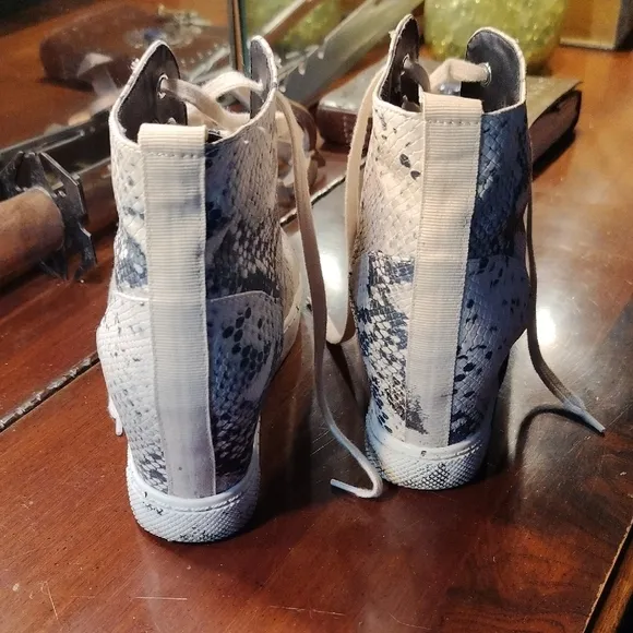 Madden Girl Gray and White Sneakers with High-Top Design