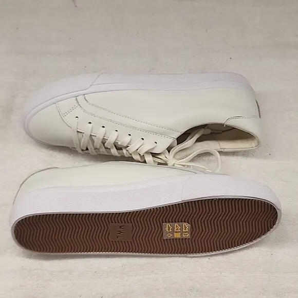 😎MADEWEL SIDEWALK LOWTOP WHITE LEATHER UNISEX SNEAKERS MENS 7.5 LADIES 9 NWOB