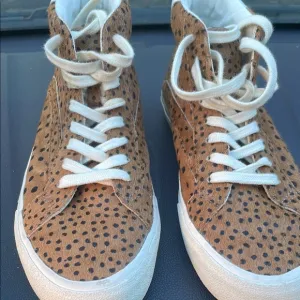 Madewell Brown and Black High-Top Sneakers