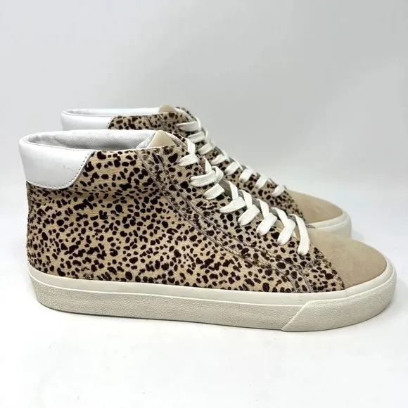 Madewell Sidewalk High-Top Spotted Genuine Calf Hair Sneakers Women’s Size 9