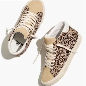 Madewell Sidewalk High-Top Spotted Genuine Calf Hair Sneakers Women’s Size 9