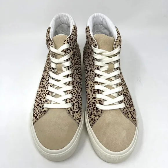 Madewell Sidewalk High-Top Spotted Genuine Calf Hair Sneakers Women’s Size 9