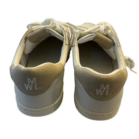 Madewell Womens $98 Court Sneakers White Leather Size 9.5 MC696