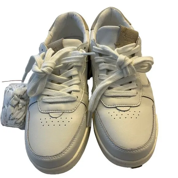 Madewell Womens $98 Court Sneakers White Leather Size 9.5 MC696