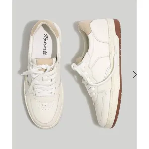 Madewell Womens $98 Court Sneakers White Leather Size 9.5 MC696