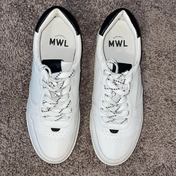 Madewell Women’s Black/White Court Leather Sneakers Size 9