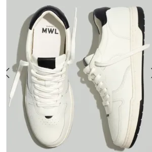 Madewell Women’s Black/White Court Leather Sneakers Size 9