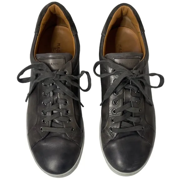 Magnanni Leather Sneakers High Quality Luxury Made In Portugal Gray Mens Size 9