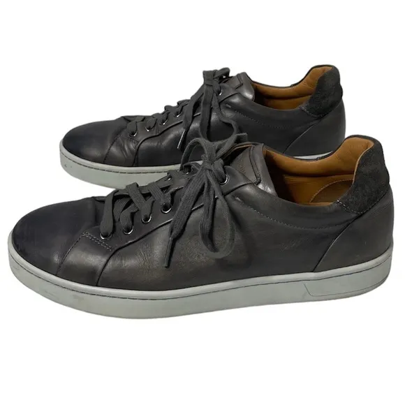 Magnanni Leather Sneakers High Quality Luxury Made In Portugal Gray Mens Size 9