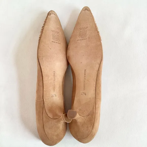 Manolo Blahnik Tan Women's Shoes SZ 7.5/37.5