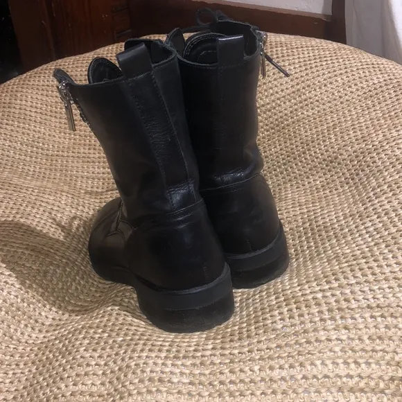 MARC FISHER • lace up combat leather boots