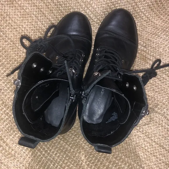 MARC FISHER • lace up combat leather boots