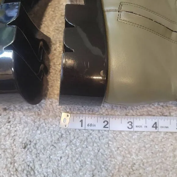 Marc Fisher LTD Phidias Lugsole Boots Olive Leather Size 8