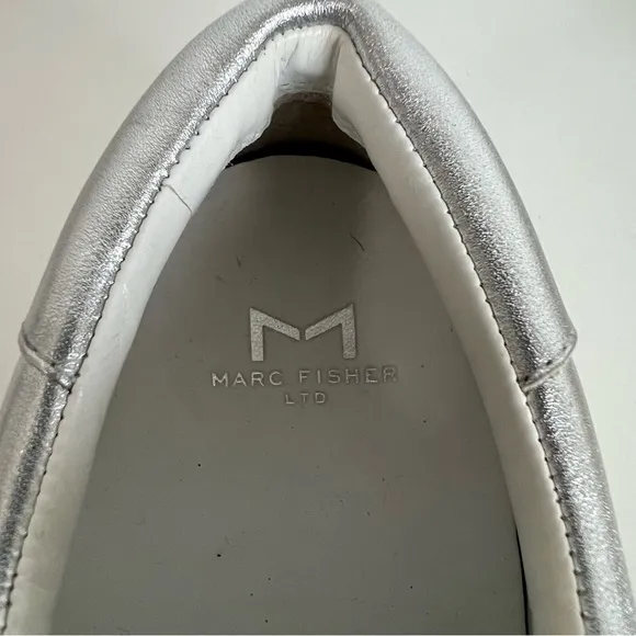 Marc Fisher sneakers in silver metallic.  Size 5.5