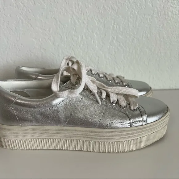 Marc Fisher sneakers in silver metallic.  Size 5.5