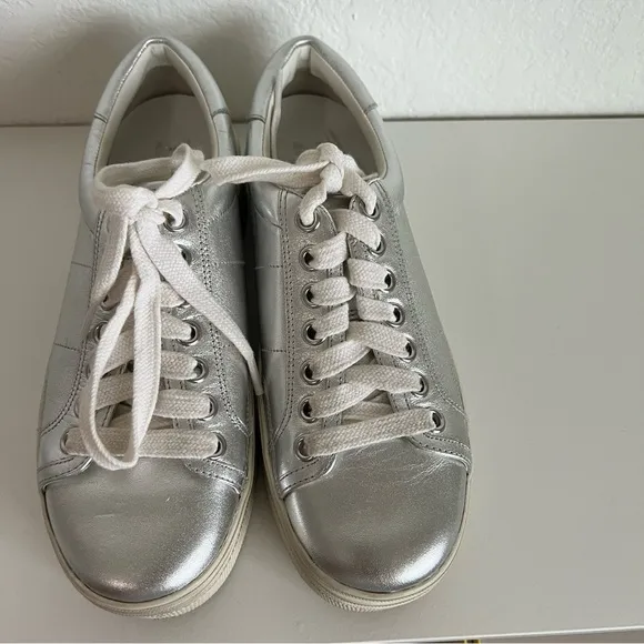 Marc Fisher sneakers in silver metallic.  Size 5.5
