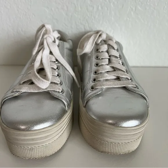 Marc Fisher sneakers in silver metallic.  Size 5.5
