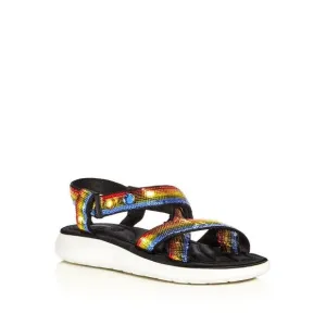 MARC JACOBS Womens Black Sequined Comfort Comet Round Toe Sandals Shoes 35