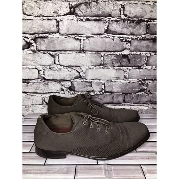 Mark Nason Dress Knit Oxford Gray Taupe Comfort Casual Walk Shoes Women Sz 12M