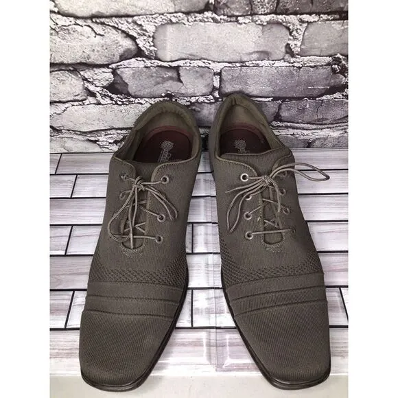 Mark Nason Dress Knit Oxford Gray Taupe Comfort Casual Walk Shoes Women Sz 12M