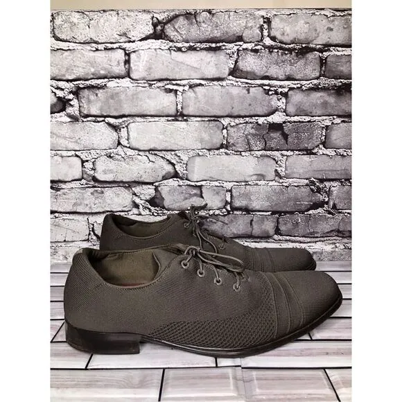 Mark Nason Dress Knit Oxford Gray Taupe Comfort Casual Walk Shoes Women Sz 12M