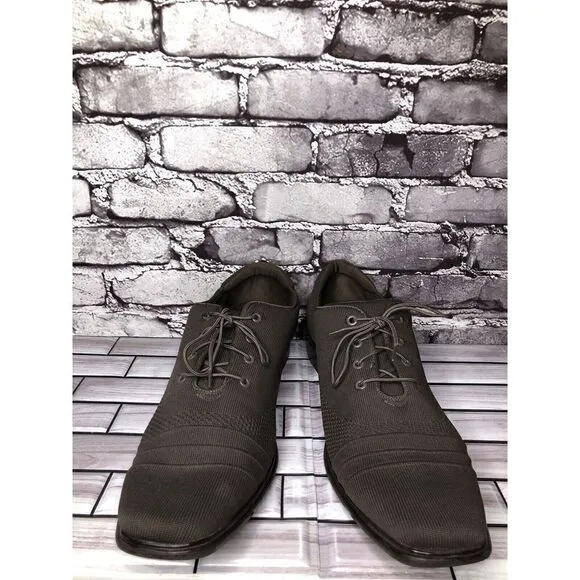 Mark Nason Dress Knit Oxford Gray Taupe Comfort Casual Walk Shoes Women Sz 12M