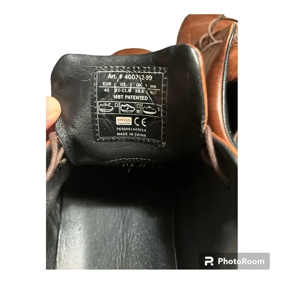 MBT MEN’S KABISA TOFFEE LEATHER OXFORD COMFORT ROCKER TONING SHOES US‎ 11-11.5