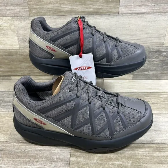 MBT Sport 3 Shoes Men's 5-5.5 Gray Rocker Bottom Walking Sneakers Comfort