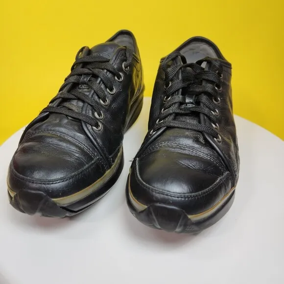 MBT Women's Walking Shoes Sz. 8-8.5 Pata Black All Leather Rocker Lace Comfort