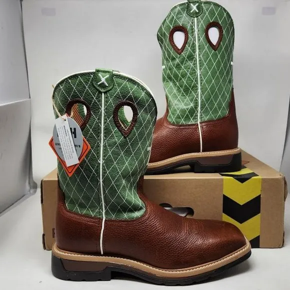 Men's 12 Twisted X Lite Cowboy Work 12&quot; steel toe western cross boots MLCS002