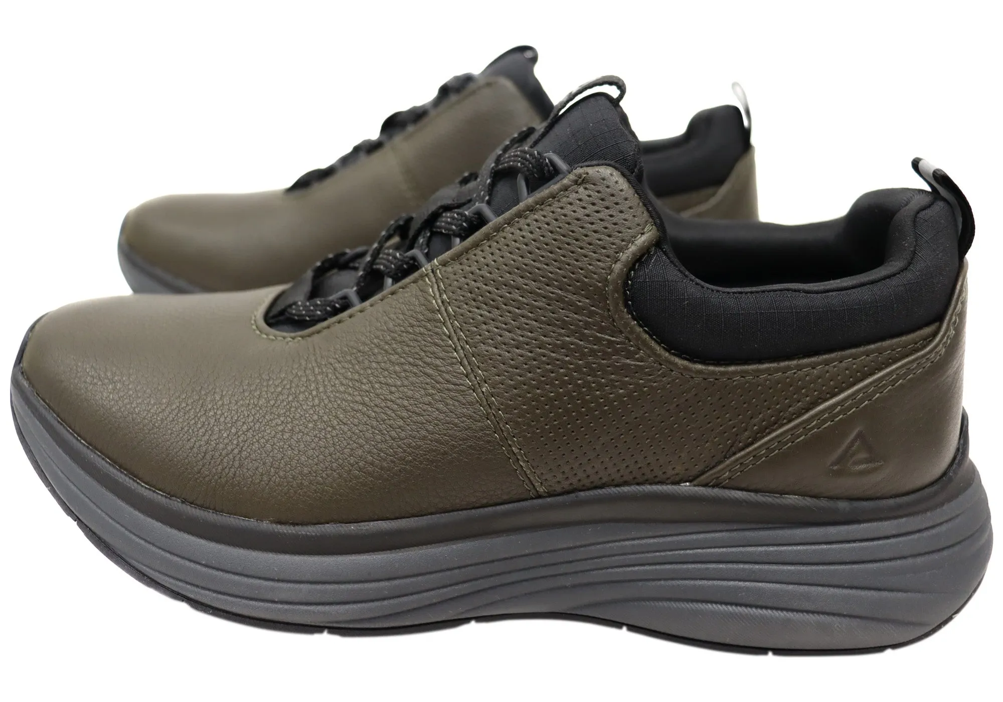 Mens Align Tahoe Comfortable Leather Wide Fit Arch Support Sneakers
