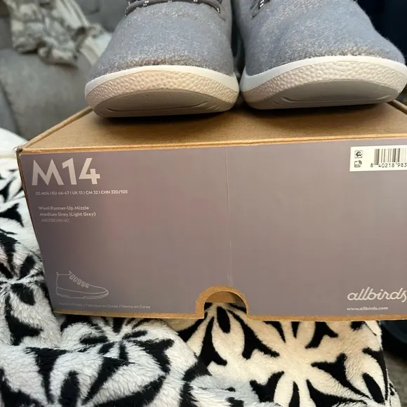Mens Allbirds Mizzles size 14 Gray High-Top Sneakers NEW