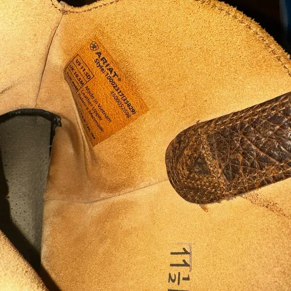 MENS ARIAT ATS COWBOY SQ TOE BROWN BOOTS SIZE 11.5 D