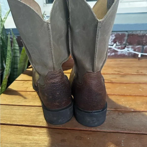 MENS ARIAT ATS COWBOY SQ TOE BROWN BOOTS SIZE 11.5 D