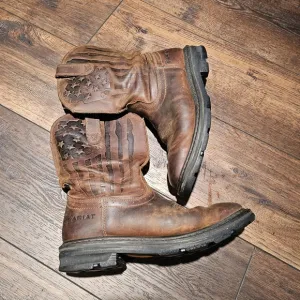 Mens Ariat Work American Flag leather boots